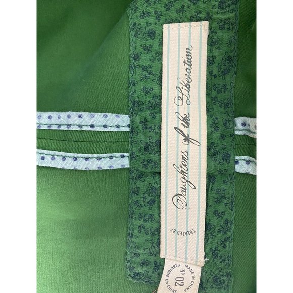 Daughters Of The Liberation Anthropologie Green Peak Lapel 3 Button Jacket XS - Picture 5 of 8